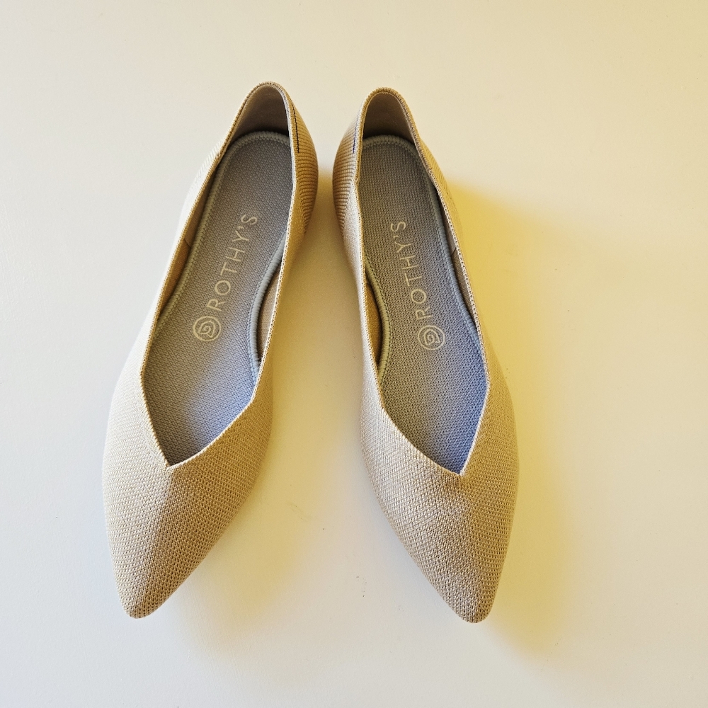 Rothy’s Merino Camel Points Pointed Toe Knit Flats Limited Edition Size 8.5 NWOB - Picture 6 of 16